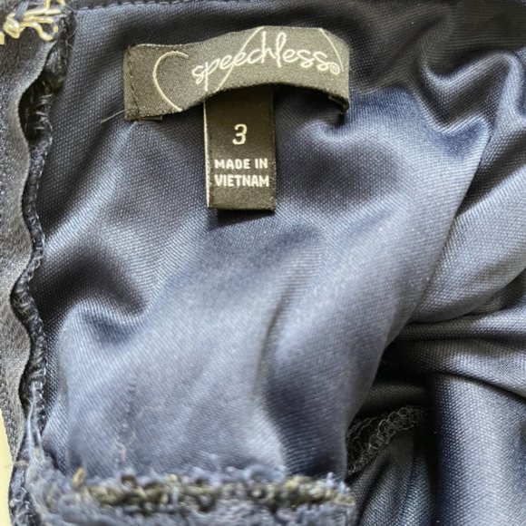 Speechless Halter Sequin Geometric Top Tulle Skater Skirt Dress - Picture 7 of 8